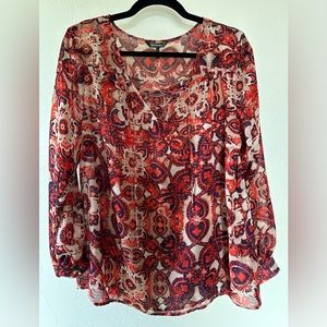 Daisy Fuentes Women’s long sleeve blouse -GUC -L -perfect for spring/summer/fall